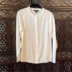 Cream Cardigan with Pearl Buttons